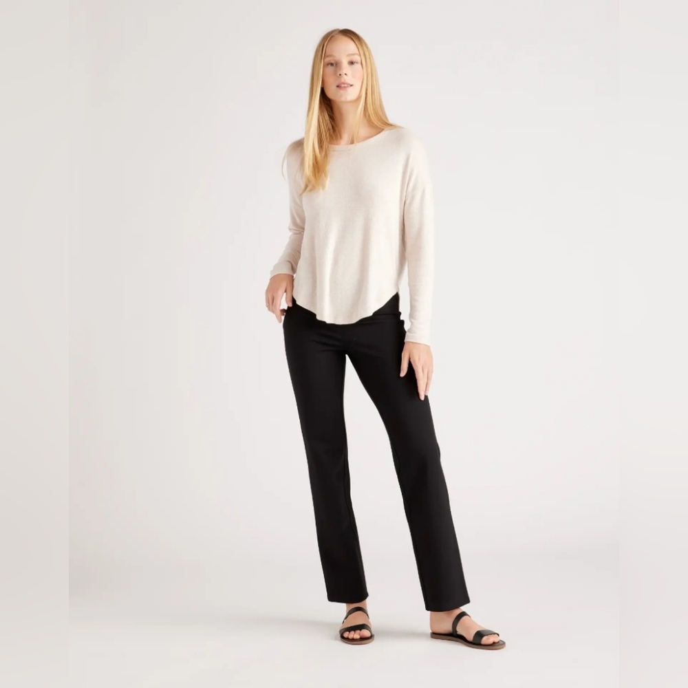 🆕️ Quince's Women's Bottoms Ultra-Stretch Ponte Straight Leg Pocket pants sz Sm